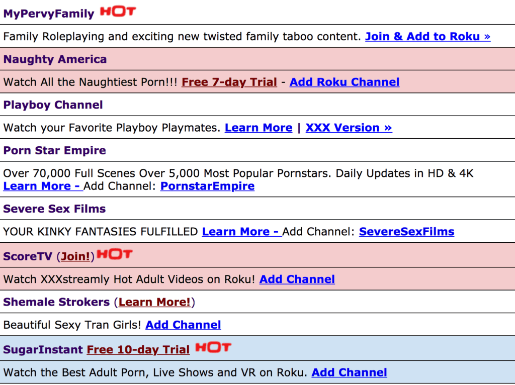 Chanel porno adult tv List of