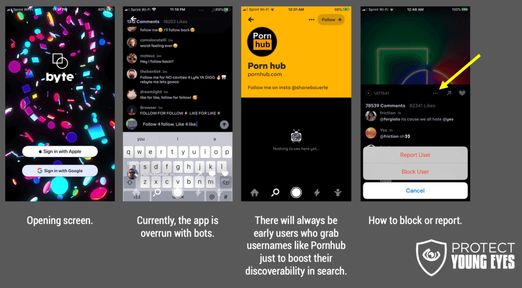 Byte App Screens